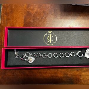 Juicy Couture Paved Heart Charm Bracelet NWT